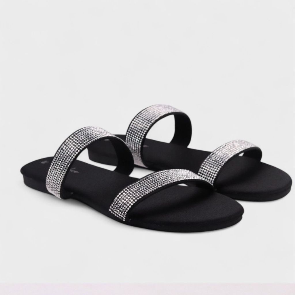 Dép Lê Nữ Đế Bệt Quai Ngang Đính Đá có Bigsize HISHOO S127