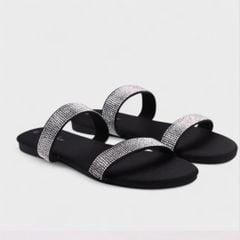 Dép Lê Nữ Đế Bệt Quai Ngang Đính Đá có Bigsize HISHOO S127