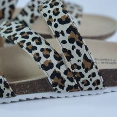 Dép đế trấu birken 3 quai ngang vải canvas HISHOO S112