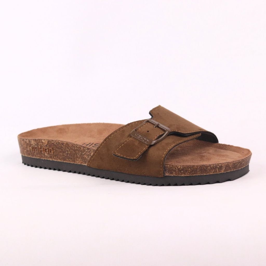 Dép đế trấu birken bé trai bé gái 1 khoá da lộn premium HISHOO H113