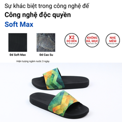 Dép quai ngang da bò In Hình Cầu Vồng Xanh HISHOO U113