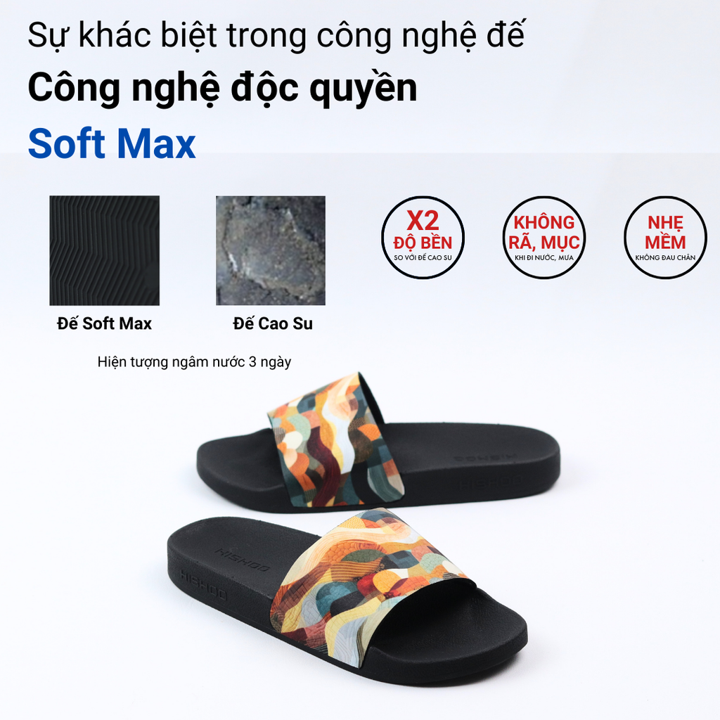 Dép quai ngang da bò In Hình Hoạ Tiết Nhật Bản HISHOO U113