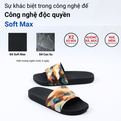 Dép quai ngang da bò In Hình Hoạ Tiết Nhật Bản HISHOO U113