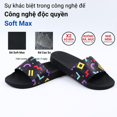 Dép quai ngang da bò In Hình Họa Tiết Game Xếp Gạch HISHOO U113