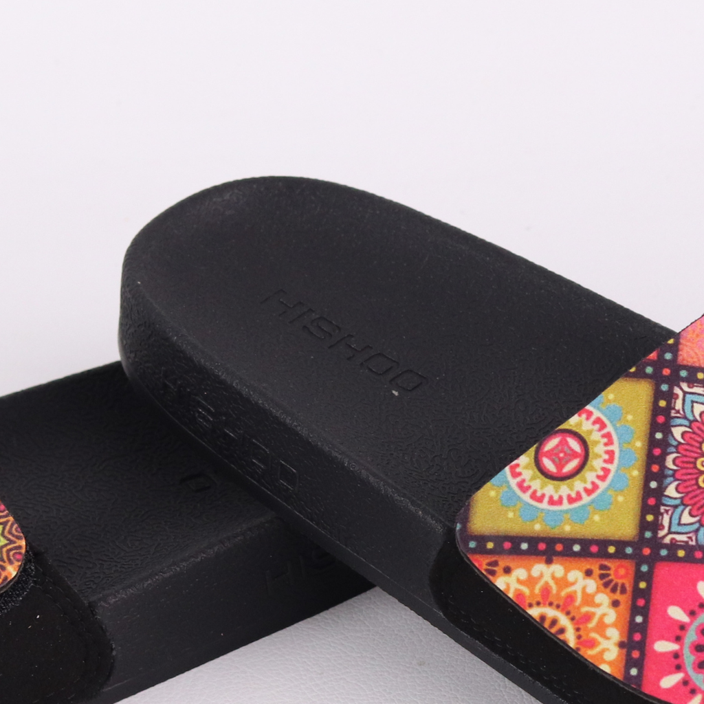 Dép quai ngang da bò Xé dán Gạch Bông HISHOO U115