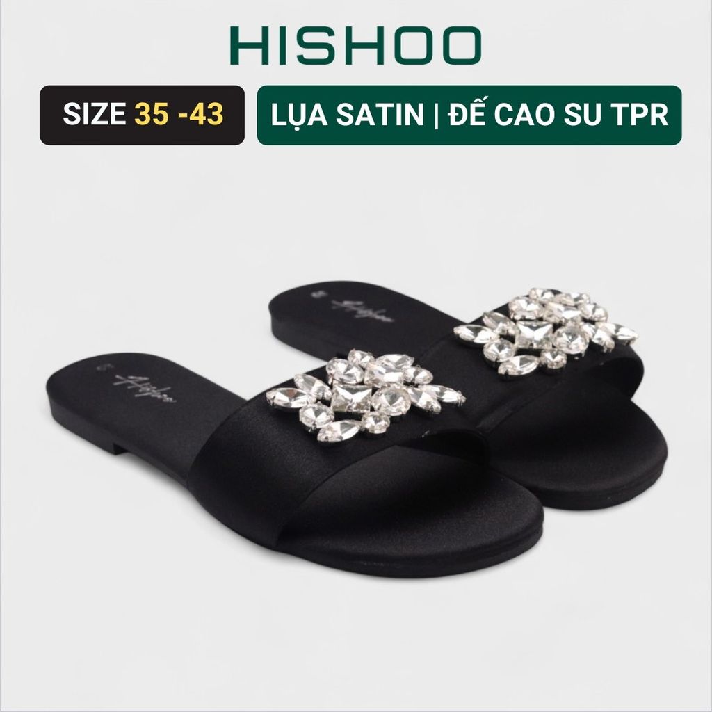 Dép Lê Nữ Đế Bệt Quai Ngang Đính đá có Bigsize HISHOO S133