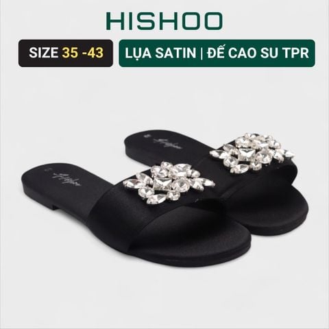 Dép Lê Nữ Đế Bệt Quai Ngang Đính đá có Bigsize HISHOO S133
