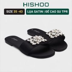 Dép Lê Nữ Đế Bệt Quai Ngang Đính đá có Bigsize HISHOO S133