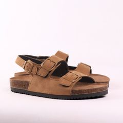 Dép đế trấu sandal birken bé trai bé gái quai ngang 2 khoá premium HISHOO H102