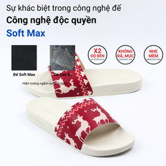Dép quai ngang da bò In Hình Họa Tiết Hươu Đỏ HISHOO U112