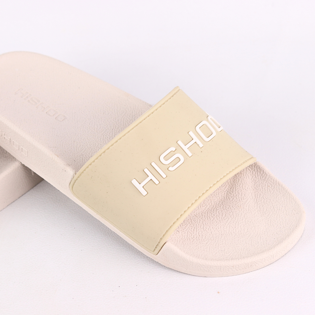 Dép quai ngang quai nhựa Kem HISHOO N112