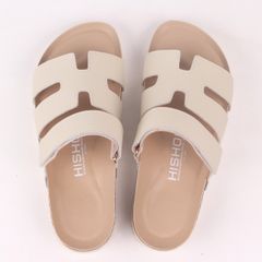 Dép đế trấu birken Chữ H Sandal quai ngang bản premium HISHOO B104