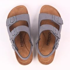 Dép đế trấu sandal birken bé trai bé gái quai ngang 2 khoá premium HISHOO H102