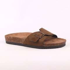 Dép đế trấu birken 1 khoá da lộn premium HISHOO H113