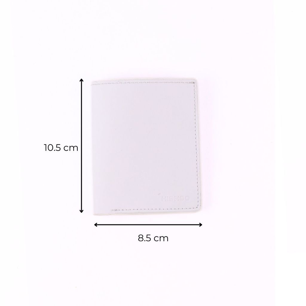 Ví Da Dáng Đứng Nam Nữ Đựng Thẻ [TRẮNG] Alpha Da Bò Phụ Kiện Hishoo V004