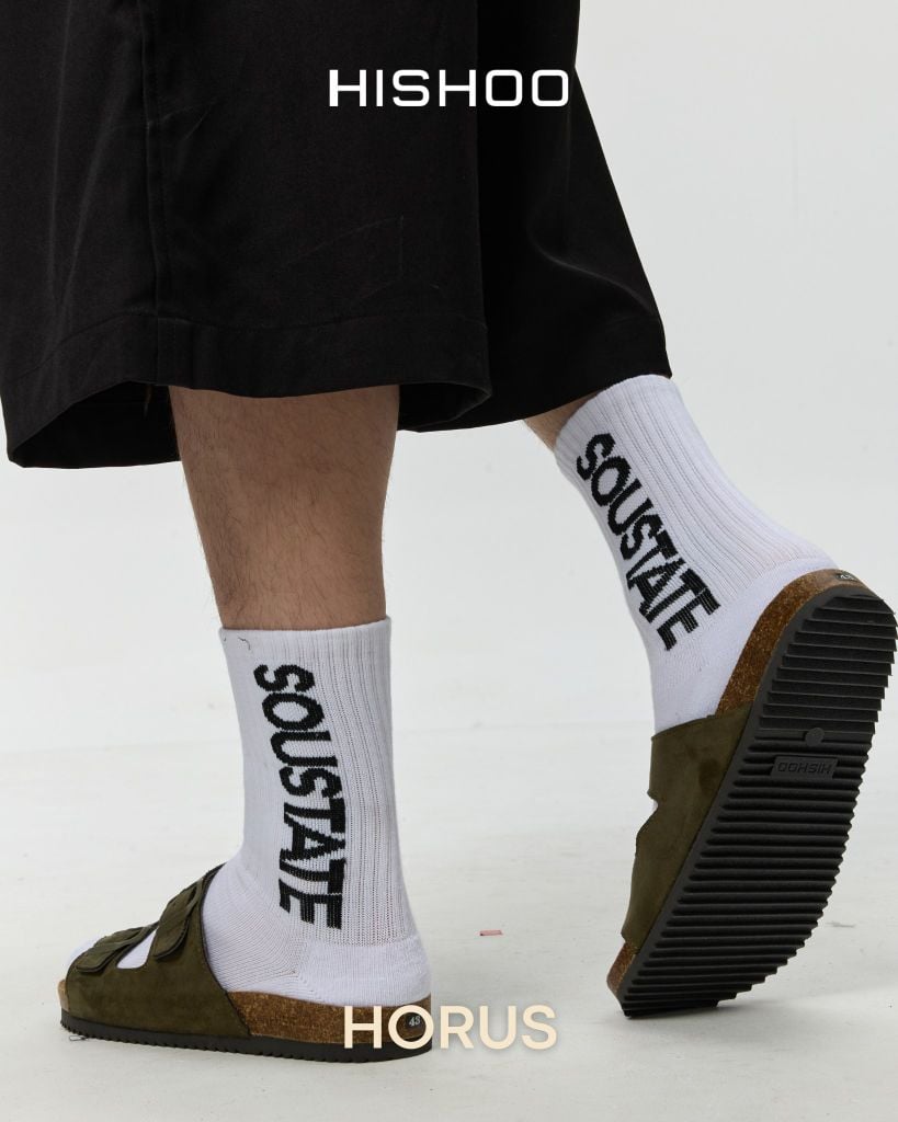 Dép đế trấu birken 2 khoá da lộn premium HISHOO H093