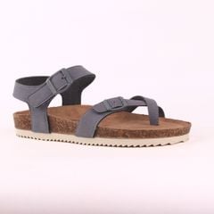 Dép đế trấu birken bé trai bé gái quai ngang sandal xỏ ngón da lộn premium HISHOO H118