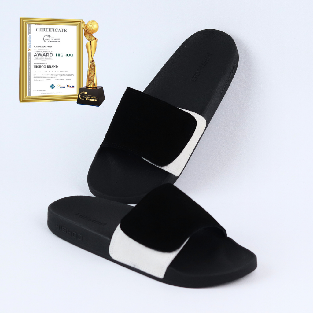 Dép quai ngang da bò Xé dán HISHOO U115