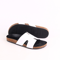 Dép đế trấu birken quai ngang chữ H MẶT ĐEN HISHOO S095