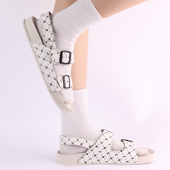 Giày Đi Học Sandal 2 khoá Monogram HISHOO D132