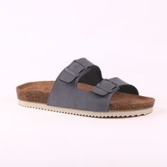 Dép đế trấu birken 2 khoá da lộn premium HISHOO H093