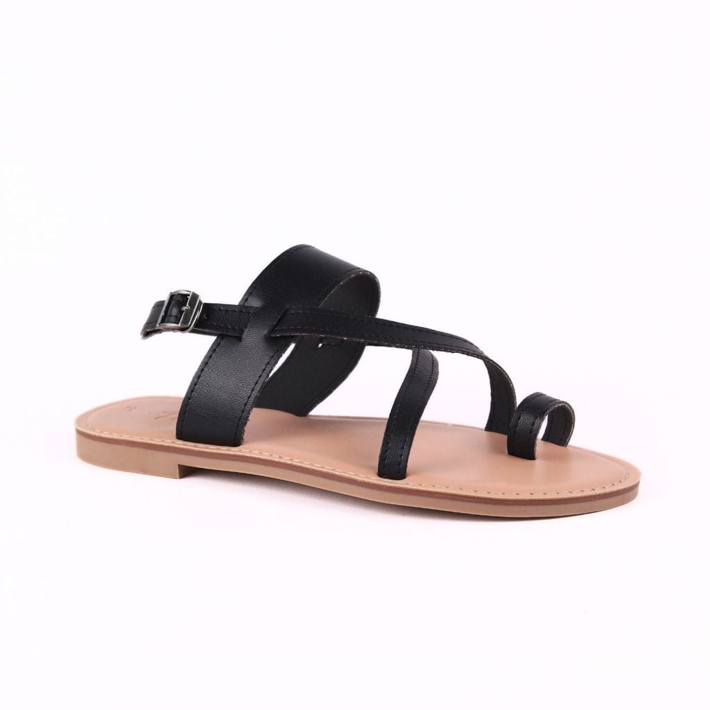 Giày Sandal Nữ Đế Bệt Quai Chéo Dây Mảnh Hishoo S057