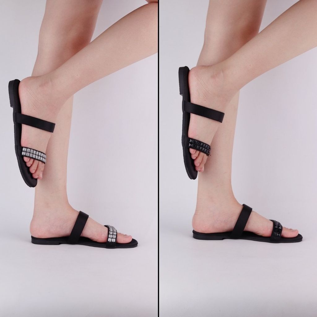 Dép Lê Nữ Đế Bệt Quai Ngang Đính đá 1 quai có Bigsize HISHOO S134