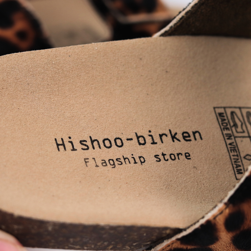 Dép đế trấu birken xé dán Beo Cowhide HISHOO M105