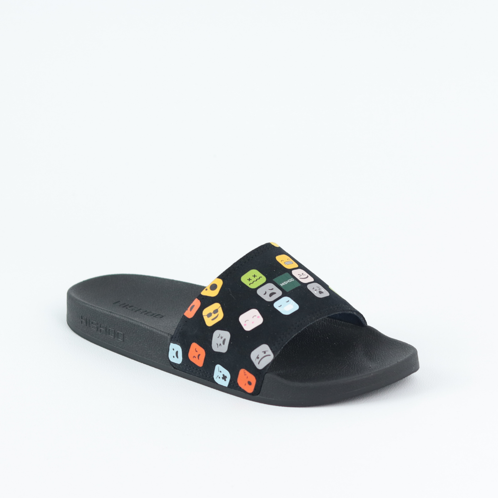 Dép quai ngang da bò lộn Icon Cảm Xúc Emoji HISHOO U112