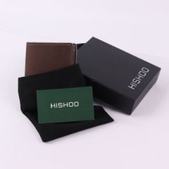 Ví Da Dáng Đứng Nam Nữ Đựng Thẻ [NÂU] Alpha Da Bò Phụ Kiện Hishoo V004