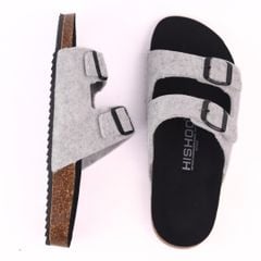 Dép đế trấu birken quai ngang 2 khoá vải dạ S093