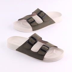 Dép quai ngang Da Nubuck 2 Khoá HISHOO D111
