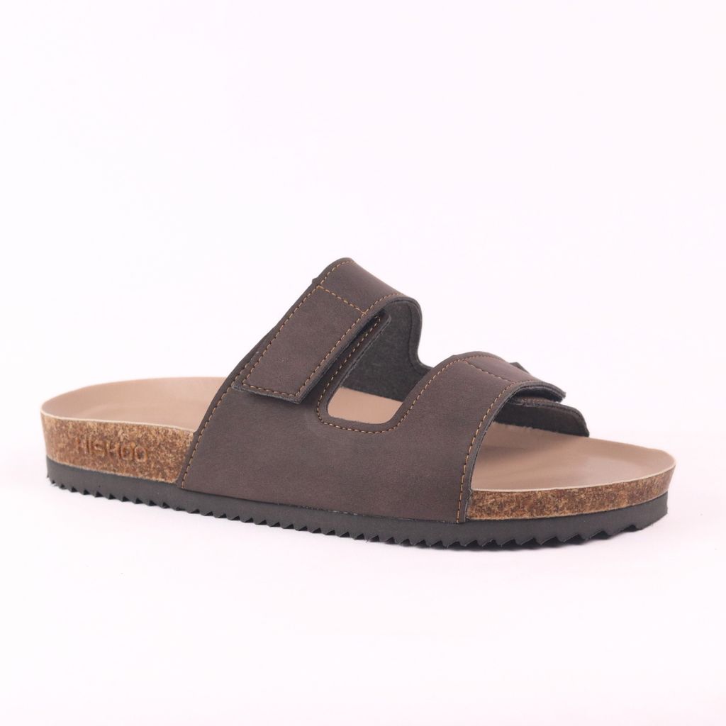 Dép đế trấu birken bé trai bé gái quai ngang xé dán premium HISHOO B105