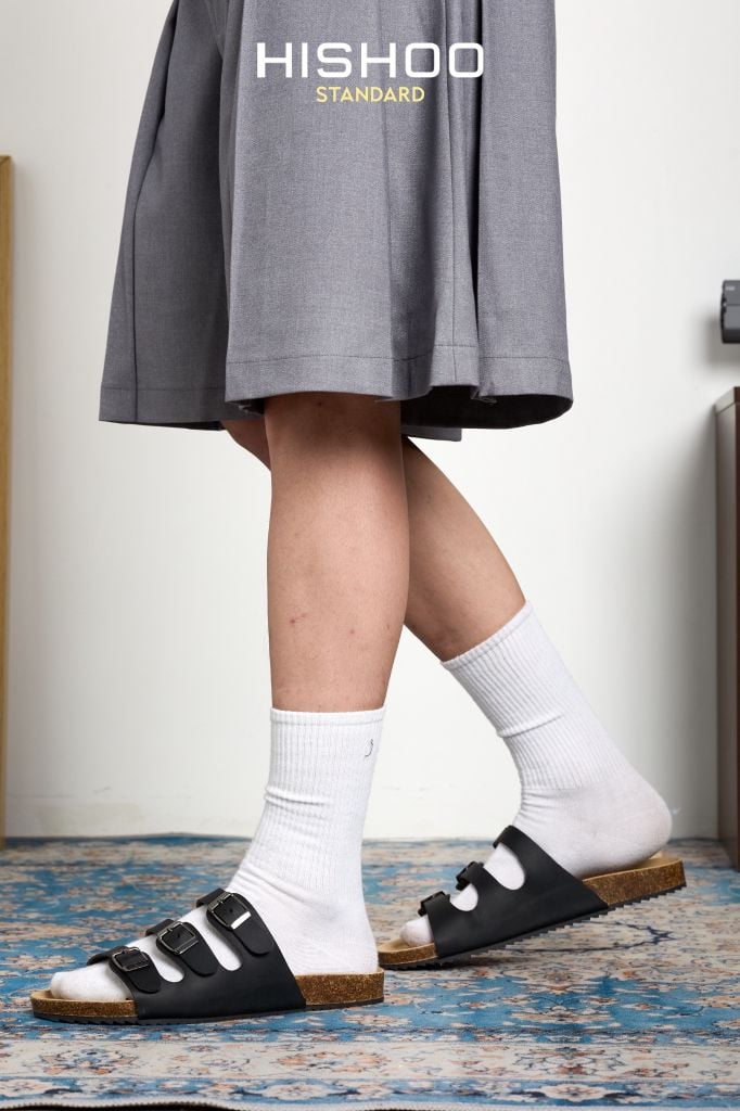 Dép đế trấu birken quai ngang 3 khoá HISHOO S092