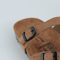 Dép đế trấu birken xỏ ngón 2 khoá da lộn HISHOO R098