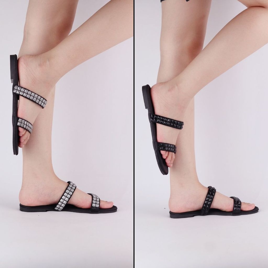 Dép Lê Nữ Đế Bệt Quai Ngang Đính đá 2 quai có Bigsize HISHOO S134