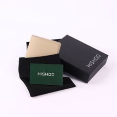 Ví Da Dáng Đứng Nam Nữ Đựng Thẻ [KEM] Alpha Da Bò Phụ Kiện Hishoo V004