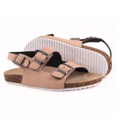 Dép đế trấu Sandal birken 2 khoá da lộn HISHOO R102