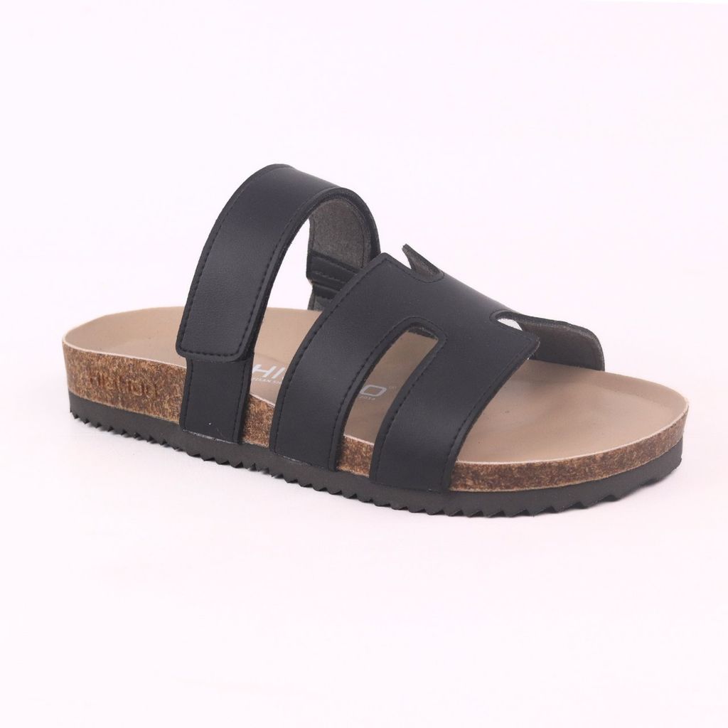 Dép đế trấu birken Chữ H Sandal quai ngang bản premium HISHOO B104