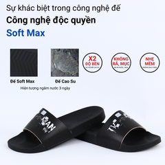 Dép quai ngang da bò In Hình Big TV Man HISHOO U113