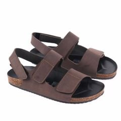 Dép đế trấu Sandal birken quai ngang da bò HISHOO M110