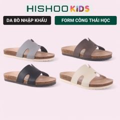 Dép đế trấu birken bé trai bé gái chữ H premium HISHOO B095
