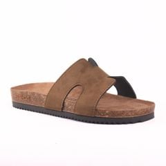 Dép đế trấu birken bé trai bé gái Chữ H da lộn premium HISHOO H095