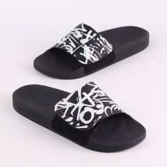 Dép quai ngang da bò Xé dán Grafiti HISHOO U115