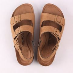 Dép đế trấu sandal birken quai ngang 2 khoá premium HISHOO H102