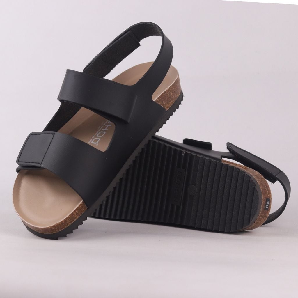 Dép đế trấu birken sandal quai ngang xé dán premium HISHOO B110