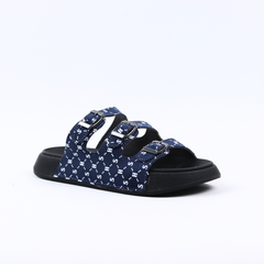 Dép quai ngang 3 khoá Monogram HISHOO S130