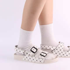 Giày Đi Học Sandal 2 khoá Monogram HISHOO D132