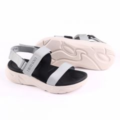 Giày Đi Học Sandal Đế Trắng Mặt Đen Quai Dù HISHOO F002