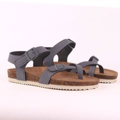 Dép đế trấu birken bé trai bé gái quai ngang sandal xỏ ngón da lộn premium HISHOO H118